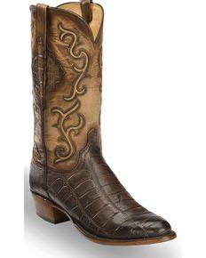 Clearance Lucchese Mens Ace Chocolate Giant Gator Western Boots - Medium Toe