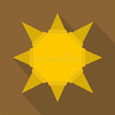 Origami Paper Sun Icon, Flat Style Stock Vector - Illustration of culture, decoration: 102136158