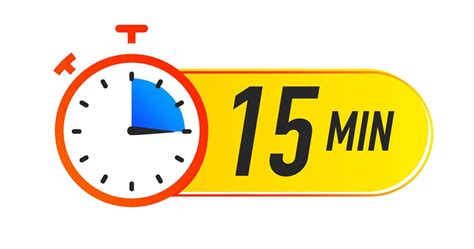 Timer icon 15 minutes vector colorful style. 13211761 Vector Art at ...