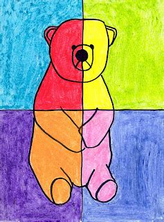 Simple Art Project Ideas: Abstract Oil Pastel Bear