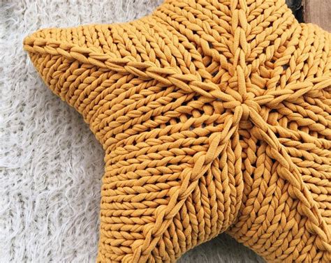 Star pillow Crochet Cushion chunky Home decor Choose the color | Star ...