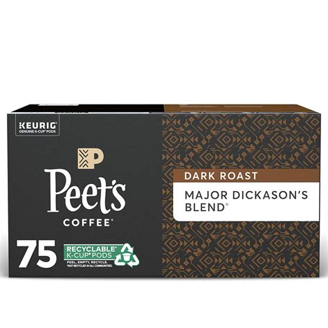 Peet’s Coffee Major Dickason's Blend K-Cup Coffee Pods for Keurig Brewers, Dark Roast, 75 Pods ...