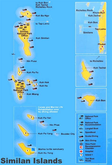 Similan Islands tourist map