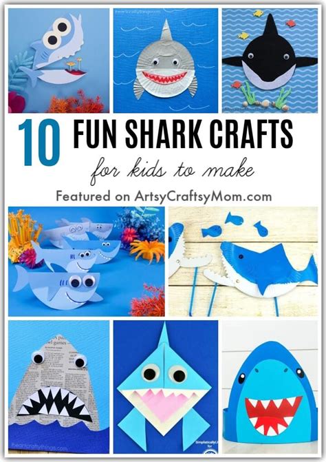 S for Shark Craft with a Printable Template - Artsy Craftsy Mom