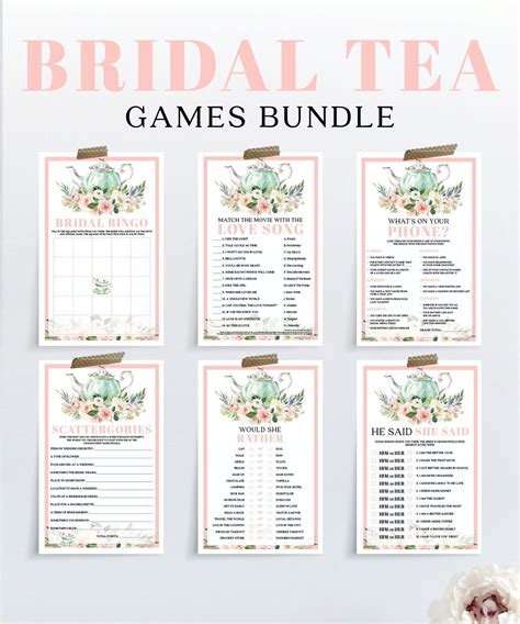 Bridal Shower Tea Games Bundle Bridal Shower Games Package - Etsy ...