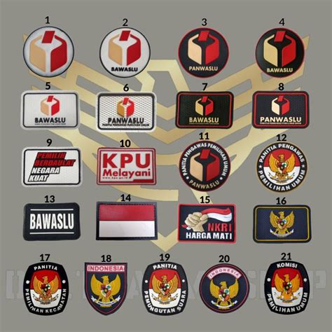 Patch Rubber Logo Kemeja, Topi Kpu, Kpu Melayani, Bawaslu,Panwaslu ...