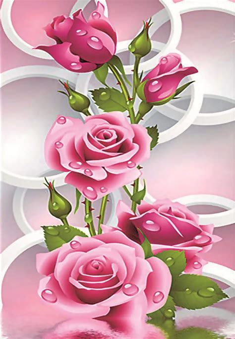 5d diy diamond painting flowers Pink rose partial mosaic pictures painting rhinestones cross ...