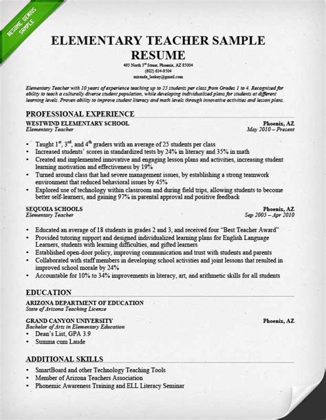 Sample Education Resumes | Sample Resumes