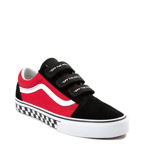 Vans Old Skool V Logo Pop Skate Shoe - Red / Black | Journeys