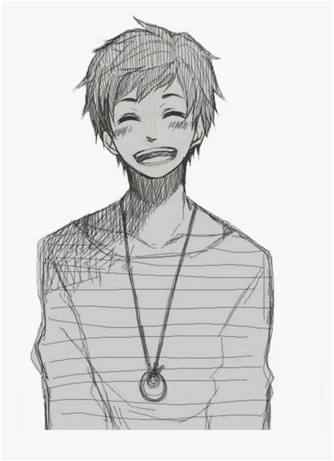 Anime Smile Png - Draw Anime Boy Hair, Transparent Png - kindpng