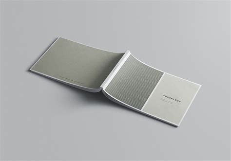 A4 Landscape Perfect Binding Brochure Mockup