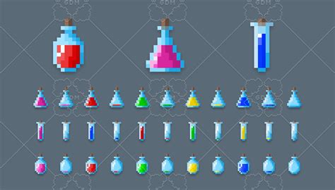 Magic potions - pixel art | GameDev Market