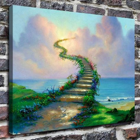 Stairway To Heaven Painting Hd Print On Canvas Home Decor Wall Art Pictures | Heaven painting ...