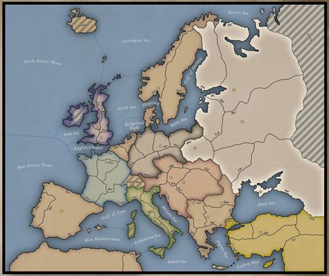 Handcrafted, completely dynamic and editable Diplomacy map in vector format (Illustrator ...