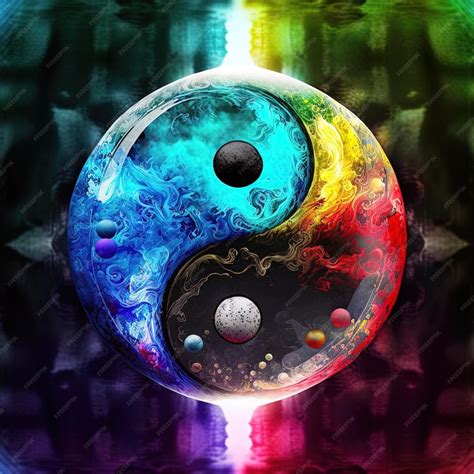 Premium Photo | Colorful yin and yang made of color combinations. symbol of harmony