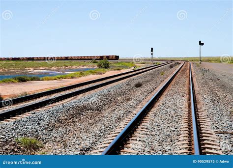 Iron Ore Train Rails - Pilbara - Australia Stock Image - Image of iron ...