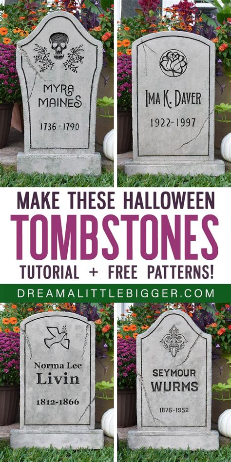 How to Make Foam Halloween Tombstones ⋆ Dream a Little Bigger