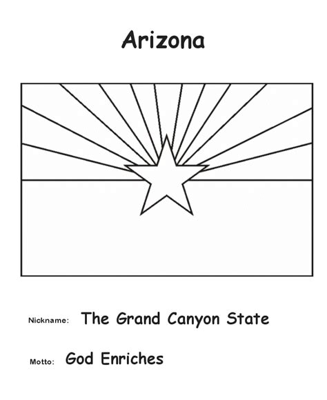 USA-Printables: Arizona State Flag - State of Arizona Coloring Pages