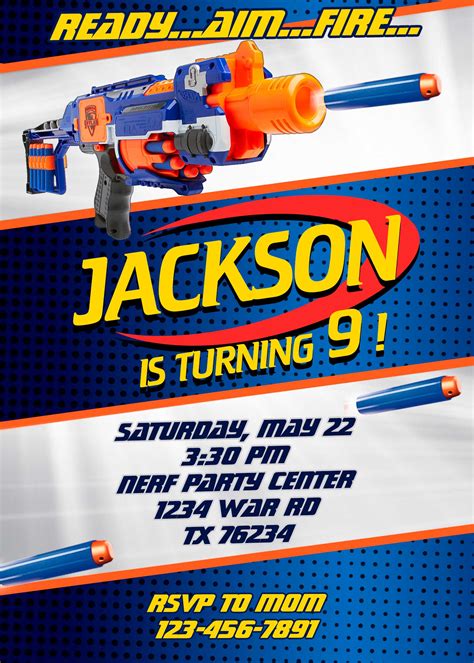 Nerf Birthday Invite | Awesome Digital Invitation