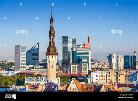 Tallinn, Estonia skyline with modern and historic buildings Stock Photo - Alamy