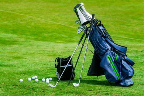 Bag of Golf Clubs on the Golf Course Stock Image - Image of iron, green ...