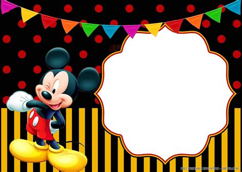 (FREE PRINTABLE) – Cheerful Mickey Mouse Birthday Invitation Templates ...
