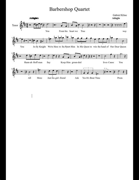 Barbershop Quartet Part 1 sheet music for Voice download free in PDF or MIDI