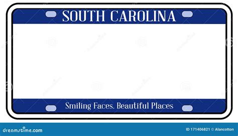 Blank South Carolina State License Plate Stock Vector - Illustration of ...