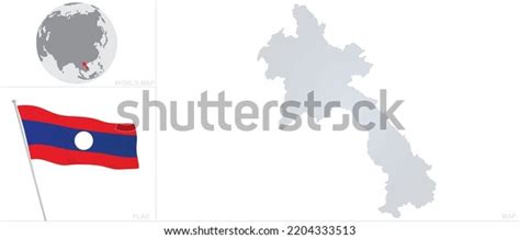 Laos Map Flag Vector Stock Vector (Royalty Free) 2204333513 | Shutterstock