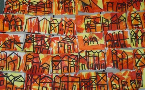 Great Fire of London collages by Year 1 pupils. #collage #ks1 #art # ...