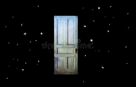 Twilight Zone Old Door in Space Stock Illustration - Illustration of surreal, floating: 49525188