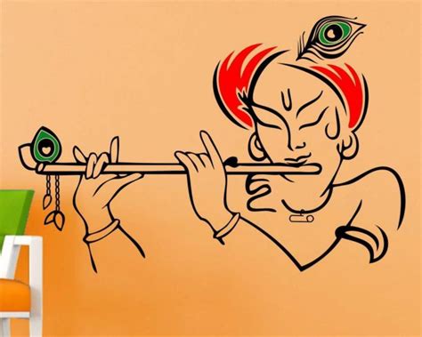 Drawing Of Lord Krishna With Flute - El Blog Del Tránsito En Corrientes | Bodenewasurk