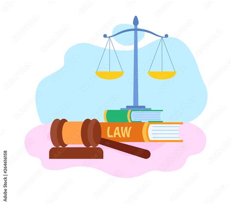 Law and Justice Symbols Flat Vector Illustration Stock Vector | Adobe Stock