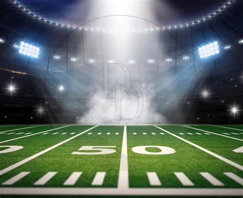 Football Field Background With Smoke and Spotlights, Football Backdrop, Football Stadium ...