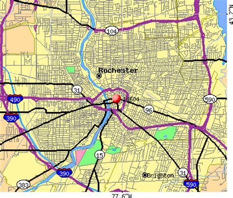 Zip Codes Rochester New York Map