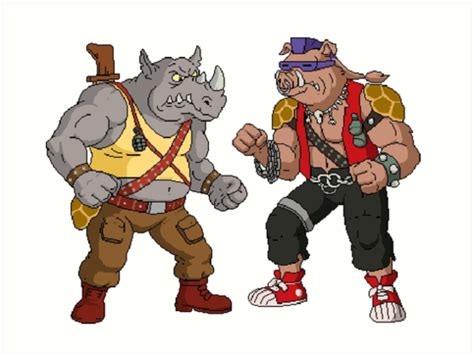 "Bebop Rocksteady - Funny big print" Art Print by MagicRoundabout | Redbubble