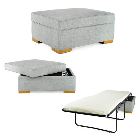 SpaceMaster iBED Convertible Ottoman Foldaway Bed Sleeper Cot Fabric S – spacemaster | Fold out ...