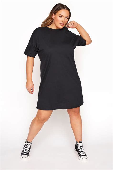 LIMITED COLLECTION Black Cotton Oversized T-Shirt Dress | Yours Clothing