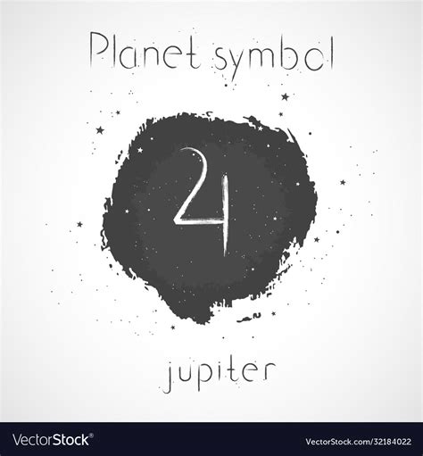 With hand drawn astrological planet symbol jupiter