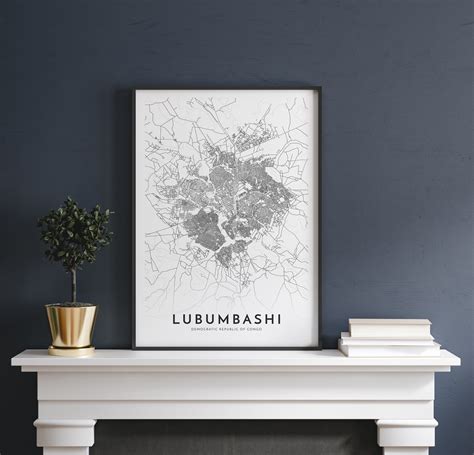 Lubumbashi Map Lubumbashi DRC City Map Print Map Poster - Etsy