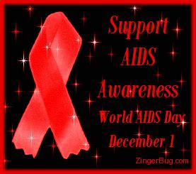 Aids Awareness Red Ribbon with Stars MySpace Glitter Graphic Comment Happy Birthday Photos ...