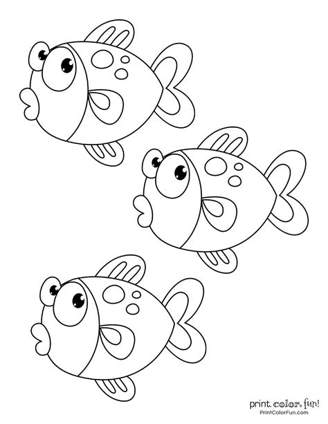 Top 100 fish coloring pages: Cute free printables - Print Color Fun!