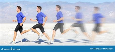 Running And Sprinting Man In Motion At Great Speed Stock Photo - Image: 54620266