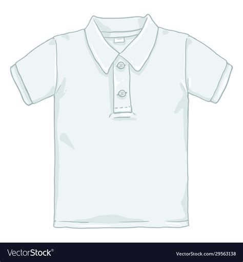 Single cartoon - white polo shirt Royalty Free Vector Image