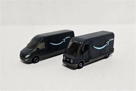 STL file AMAZON PRIME DELIVERY VANS ( Mercedes Sprinter and Rivian EDV ...