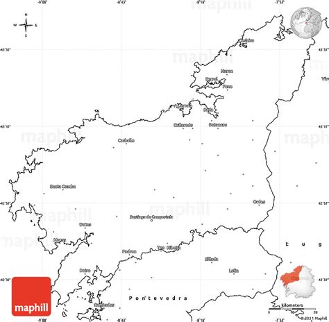 Blank Simple Map of La Coruna