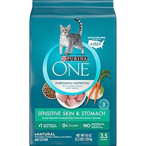 Purina ONE Sensitive Stomach, Sensitive Skin, Natural Dry Cat Food, +Plus Sensitive Skin and ...