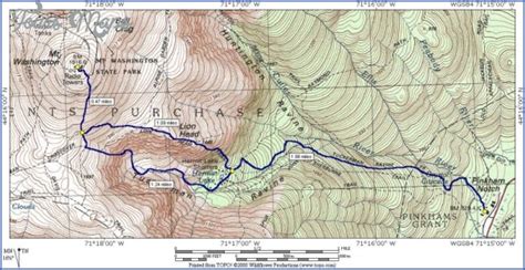 Mt Washington Hiking Trails Map - ToursMaps.com