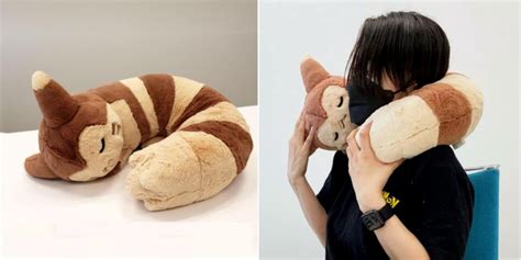 Furret Neck Pillow Sits On Your Shoulders In Defense Curl For Comfier ...