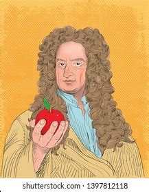 Isaac Newton 16431727 Portrait Line Art Stock Vector (Royalty Free) 1397812118